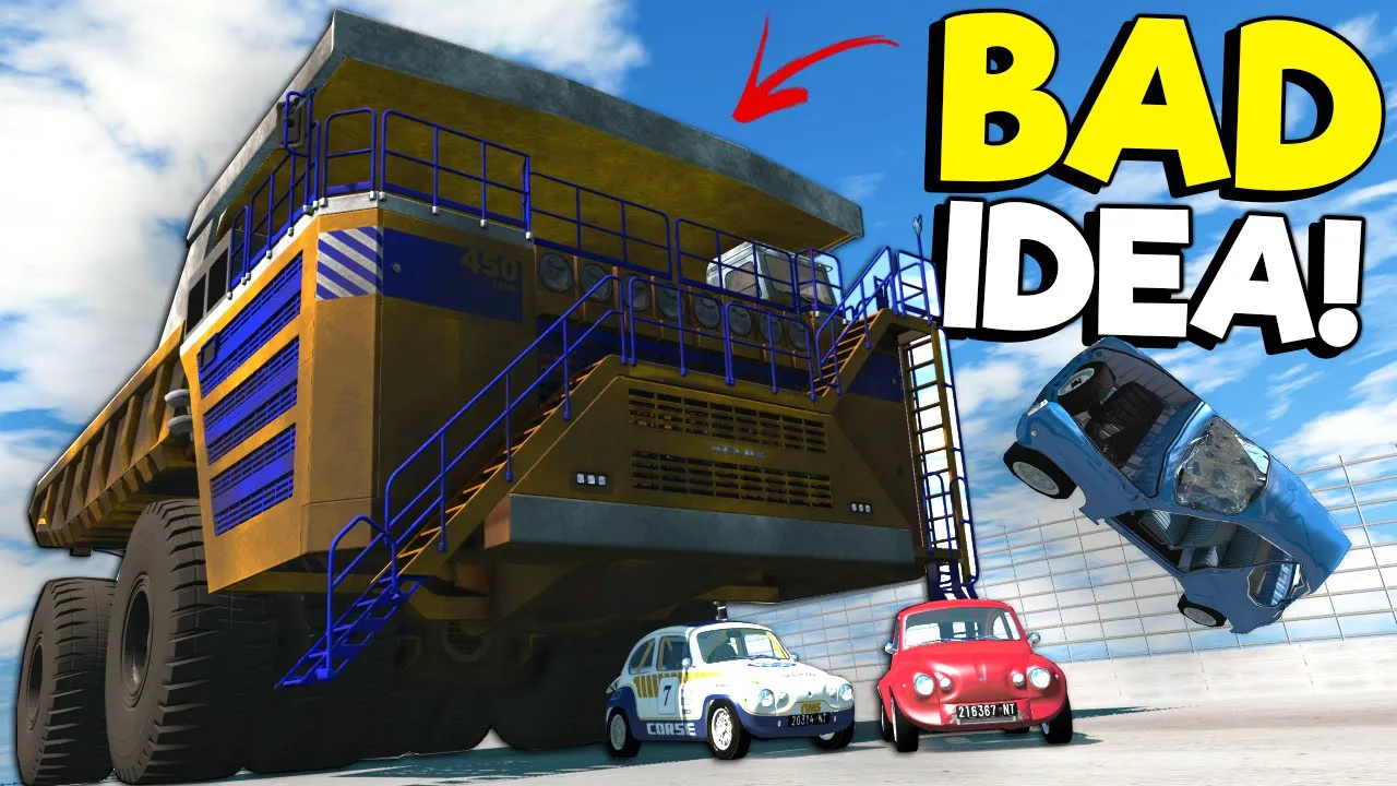 We Ran From a MASSIVE Dump Truck & It was a BAD IDEA! - BeamNG Multiplayer Mod