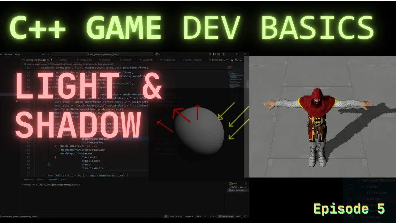 C++: Light and Shadow rendering with DirectX11! Game Dev Basics episode 5