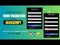 Form Validation in JavaScript Registration Form Validation Using JavaScript in 1 In Hindi