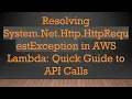 Resolving System Net Http HttpRequestException in AWS Lambda Quick Guide to API Calls