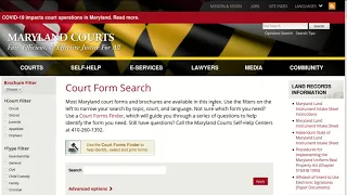Law Library Tutorial for Searching MD Court Forms