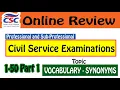 Civil Service Exam Reviewer 2025 Part 1 Vocabulary Synonyms CSC Reviewer 2025
