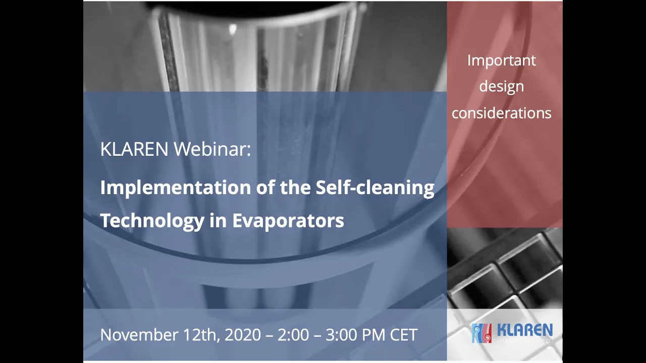 KLAREN Webinar Implementation of the Self-cleaning Technology in Evaporators
