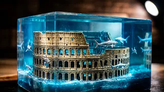 I Built a Sunken Colosseum Inside Epoxy Resin. Diorama Underwater