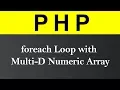 foreach Loop with Multi D Numeric Array in PHP Hindi