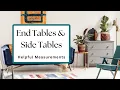 End Tables Side Tables - Side Table Height Size Spacing