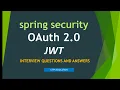 Spring Security OAuth2 0 JWT interview questions and answers