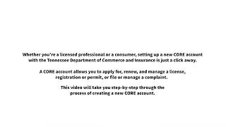 Register a New CORE Account