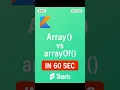 Kotlin Arrays Create Array vs arrayOf in 60 Seconds