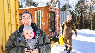 Family Work Day On The Shipping Containers