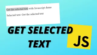 Get selected text with Javascript