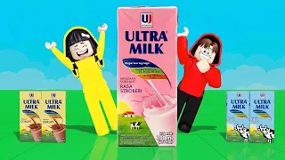 Yuta, Mio Dan Baby Celine Naik Ke Menara Susu Kotak Ultra Jaya || ROBLOX