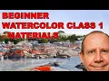 Beginner Watercolor Class 1 - Watercolour materials Free watercolor painting course and tutorials