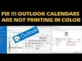 FIX OUTLOOK CALENDARS ARE NOT PRINTING IN COLOR