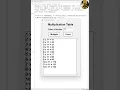 Python Tkinter Multiplication Table GUI Tutorial