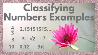 Classifying Numbers - Practice Examples Natural Whole Integer Rational Irrational Real