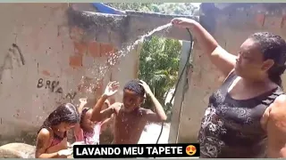 lavando meu tapete