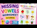 How to Make a Missing Vowels Worksheet in Canva Free Printable Worksheet EasyWorksheetsStudio