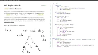 June 7 2024 LeetCode daily 648 Replace Words - Python solution explained