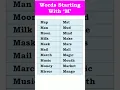 Words Start With Letter M I English Words Starting With M I English Vocabulary