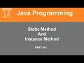 Part Java Tutorial Static Method Instance Method Online Lecture In Hindi
