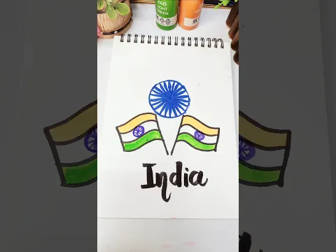 flag drawing|| simple tricolour flag drawing for kids #shorts