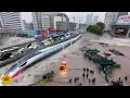 Download Lagu China: Zhejiang en metro van Hangzhou overstroomd door zware regenval.