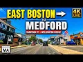 East Boston to Medford MA Saratoga Street to Wellington Circle 4K Drive