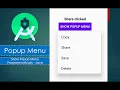 Popup Menu Programatically Android Studio Java