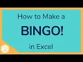 How to Create a Bingo Board Using Excel Make Bingo Game in Excel Tutorial