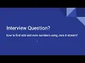 How to find odd and even numbers using Java 8 stream