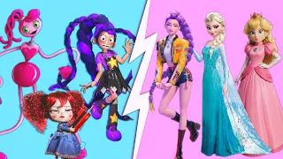 The Princesses and Rumi swap Fashion with characters from Poppy Playtime