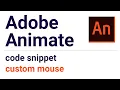 Adobe Animate custom mouse with JavaScript - code snippets in HTML5 canvas lesson 2