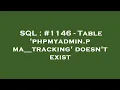 SQL - Table phpmyadmin pma