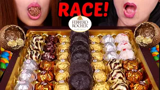 ASMR GRAND FERRERO ROCHER PARTY RACE! *Crunchy chocolate eating sounds 먹방
