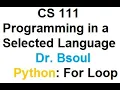 CS111 For Loop Dr Bsoul Python Arabic
