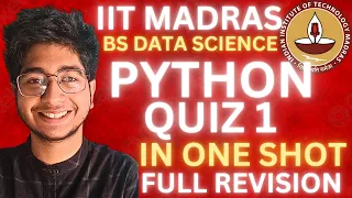 Quiz 1 Python Explained in ONE SHOT Week 1 - 4 Full Revision IIT Madras BS Data Science Exam