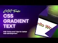 gradient text html css css tricks and tips