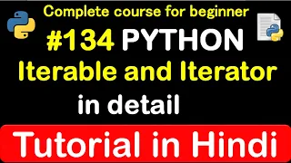 how iterable and iterator work in python Complete Python tutorial 2020