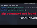 pip command not found 100 Works Kali Linux