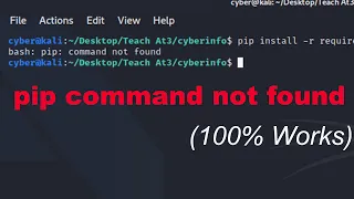 pip command not found 100 Works Kali Linux