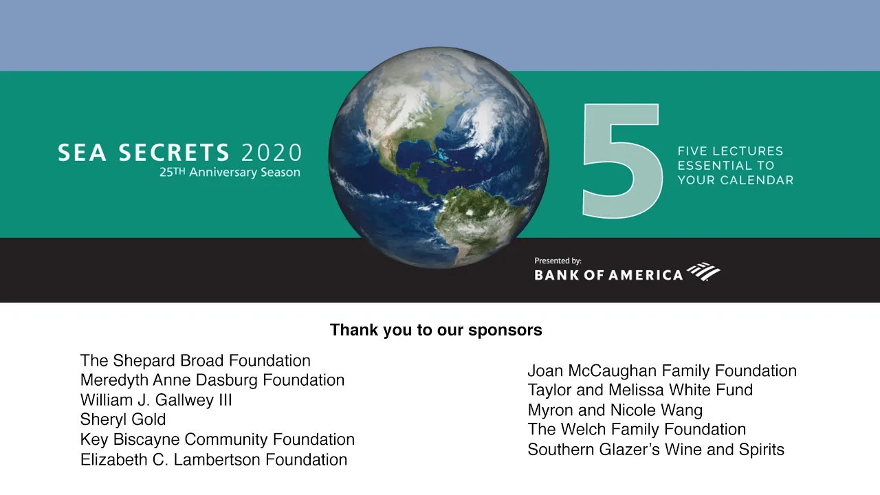 Sea Secrets with Daniel Benetti, Ph.D. and John Stieglitz, P.h.D. - October 6, 2020