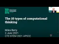 CTE-STEM 2021 Keynote 2 The Two Types of Computational Thinking by Miles Berry