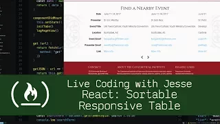 React Sortable Responsive Table - Live Coding with Jesse