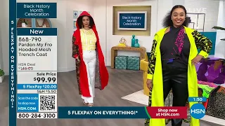 Pardon My Fro Hooded Mesh Trench Coat