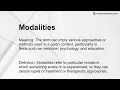 Modalities Meaning
