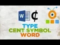 How to Type the Cent Symbol in Word How to Insert the Cent Symbol in Microsoft Word