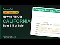 How to Fill Out a California Boat Bill of Sale Free Fillable PDF Step by Step
