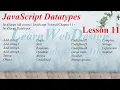 JavaScript full course JavaScript Tutorial Chapter 11 - JavaScript Datatypes
