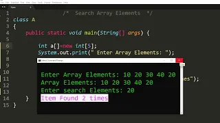 Java program to search an element in array Learn Coding